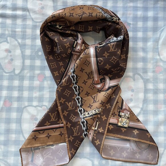 Louis Vuitton Brown Square Scarf - Picture 1 of 5